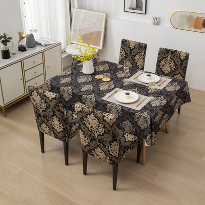 Premium Dining Table & Chair Cover Combo - Royal Black