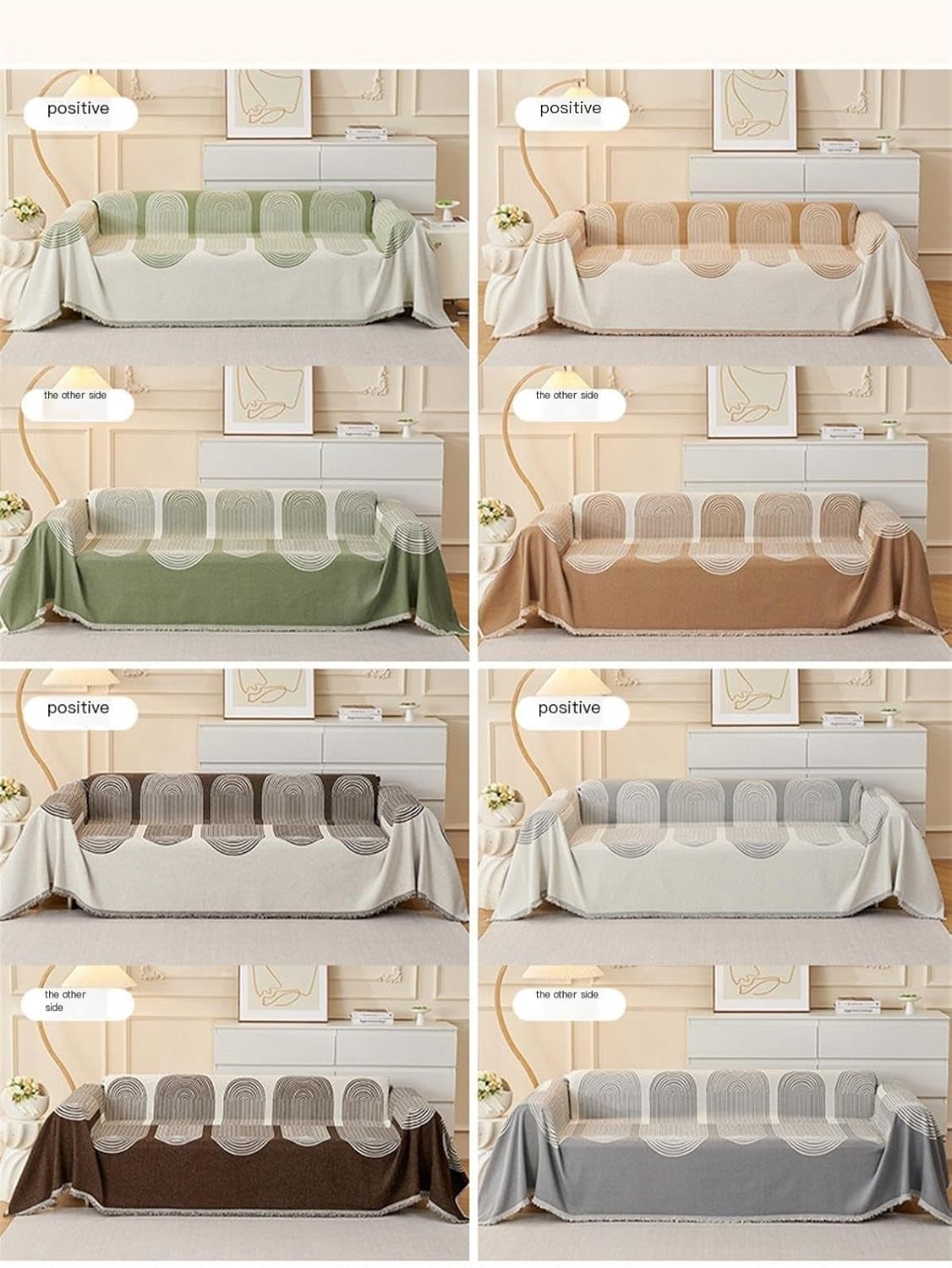 Premium Double Sided Chenille Sofa Covers - Green Juniper