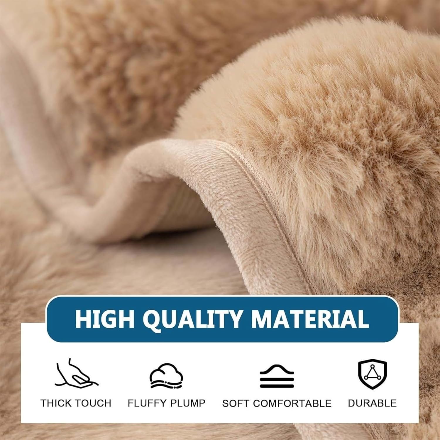 Plush Non Slip Sofa Mat - Camel Brown