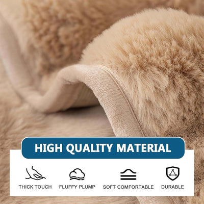 Plush Non Slip Sofa Mat - Camel Brown
