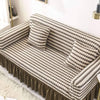 2024 Turkish Bubble Frill Sofa Covers : Beige Brown Stripe