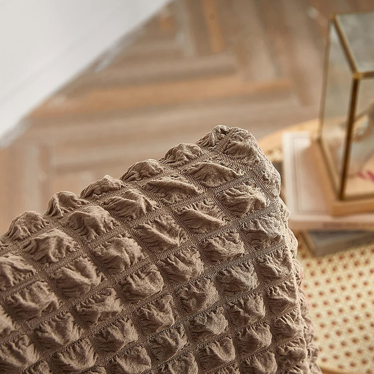 2026 Turkish Bubble Frill Chair Covers : Light Brown