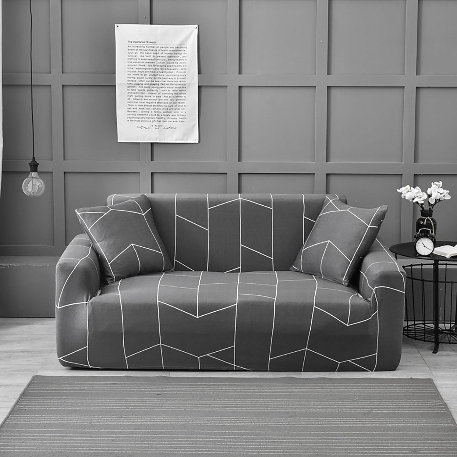 Trendize Exclusive Stretchable Sofa Cover - Hexa Grey