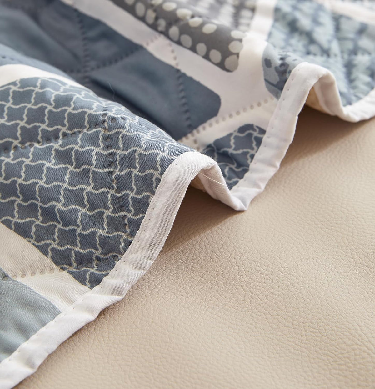 WATERPROOF QUILTED RECLINER COVER - HEXA BLUE 1 SEATER