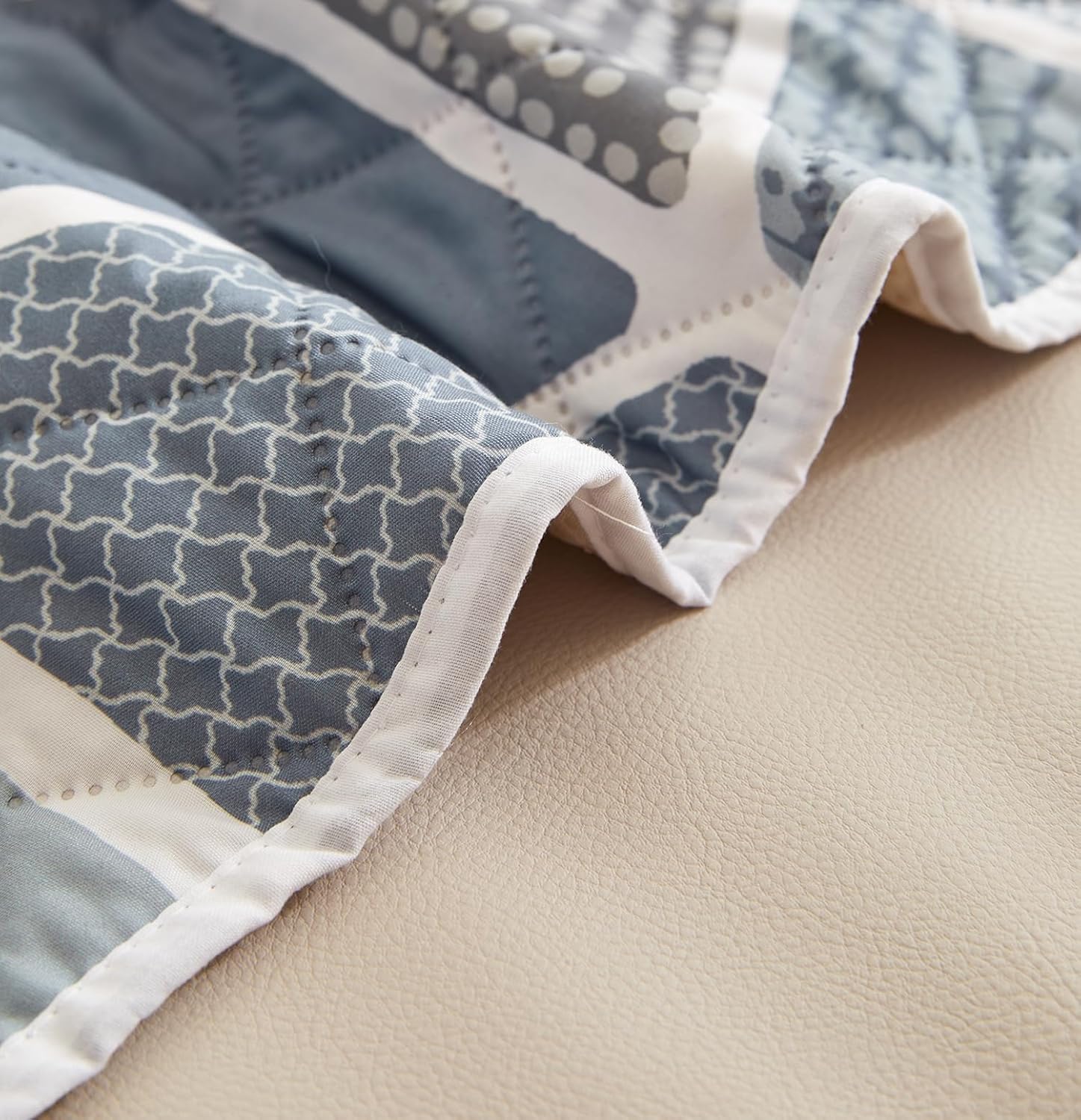 WATERPROOF QUILTED RECLINER COVER - HEXA BLUE 1 SEATER