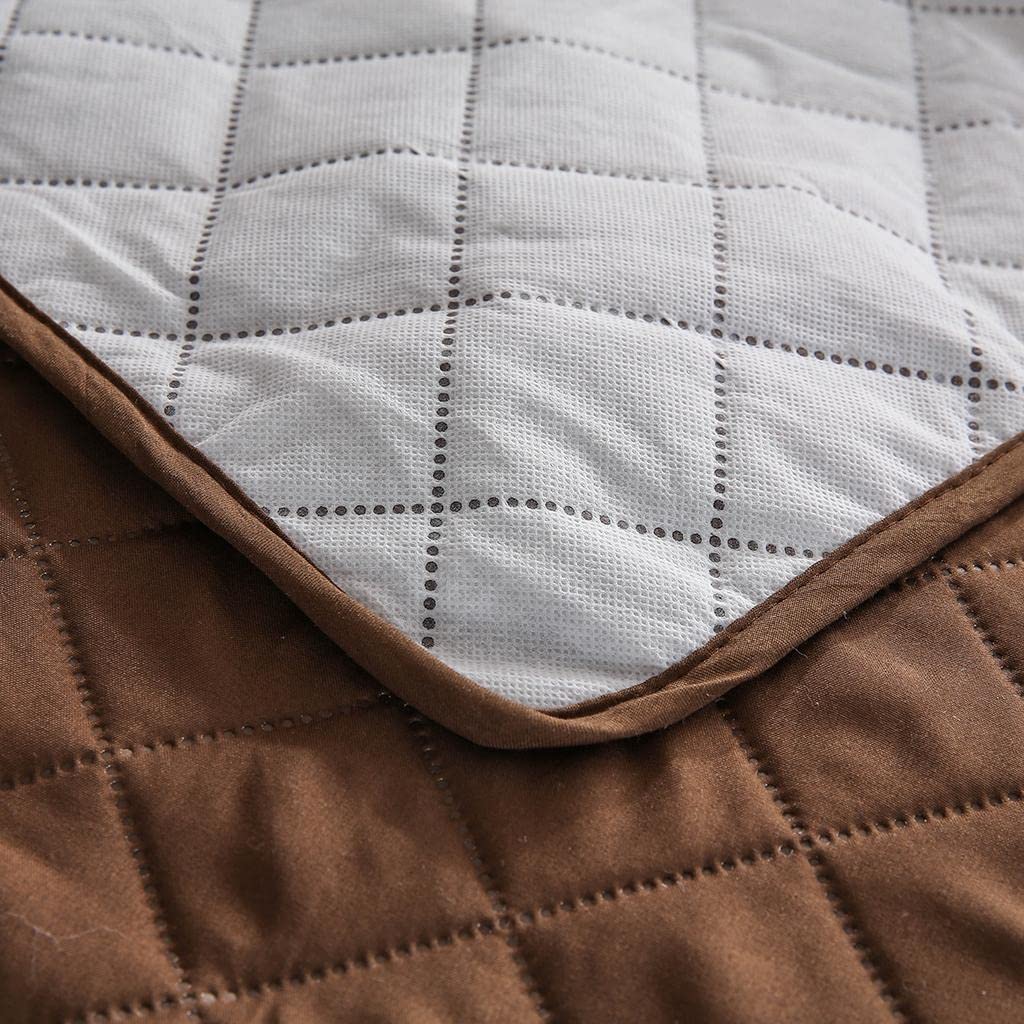 Reversible Quilted Waterproof Sofa Protector - Brown & Grey