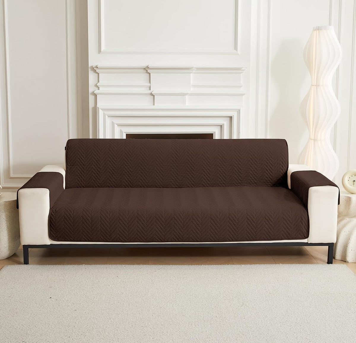 Non Slip Quilted Sofa Protector Mat With Strap