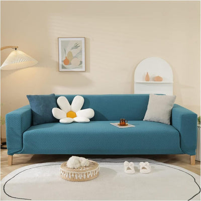 2025 L Shape Polar Fleece Sofa Cover : Teal