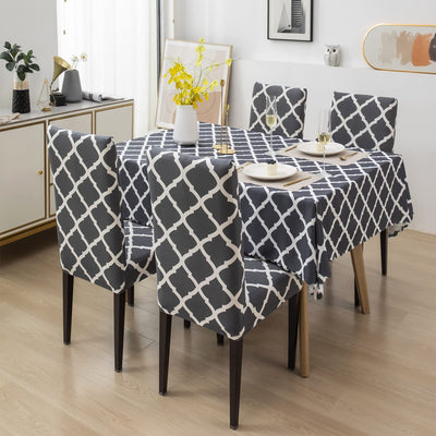Premium Dining Table & Chair Cover Combo - Diamond Grey