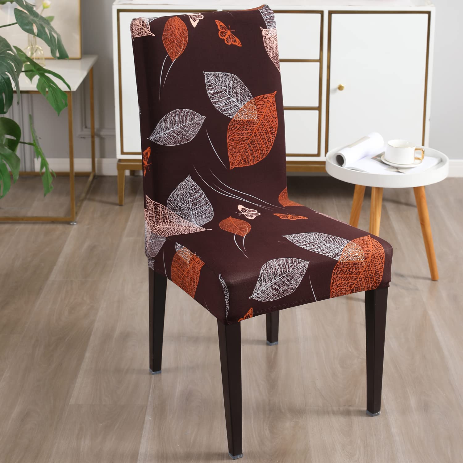 Stretchable Chair Covers, Choco Leaf