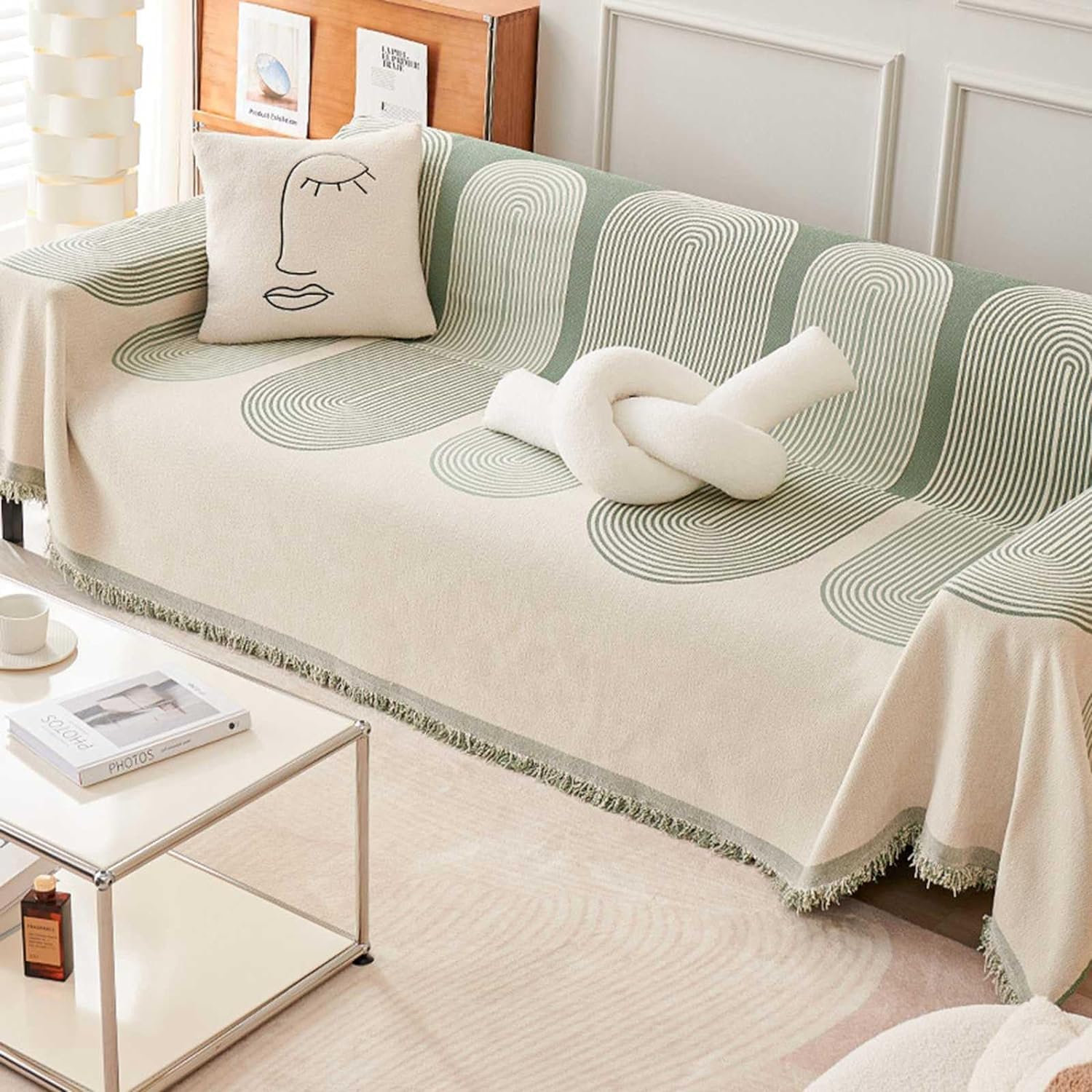 Premium Double Sided Chenille Sofa Covers - Green Juniper