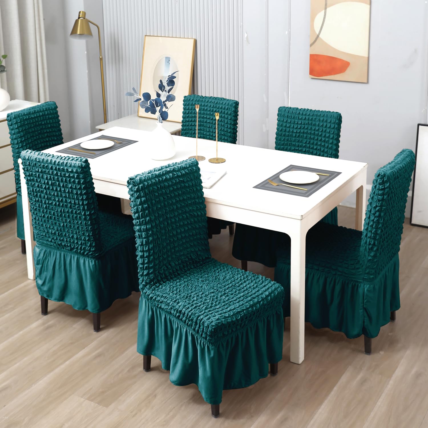 2026 Turkish Bubble Frill Chair Covers : Teal