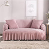 2024 Turkish Bubble Frill Sofa Covers : Blush Pink