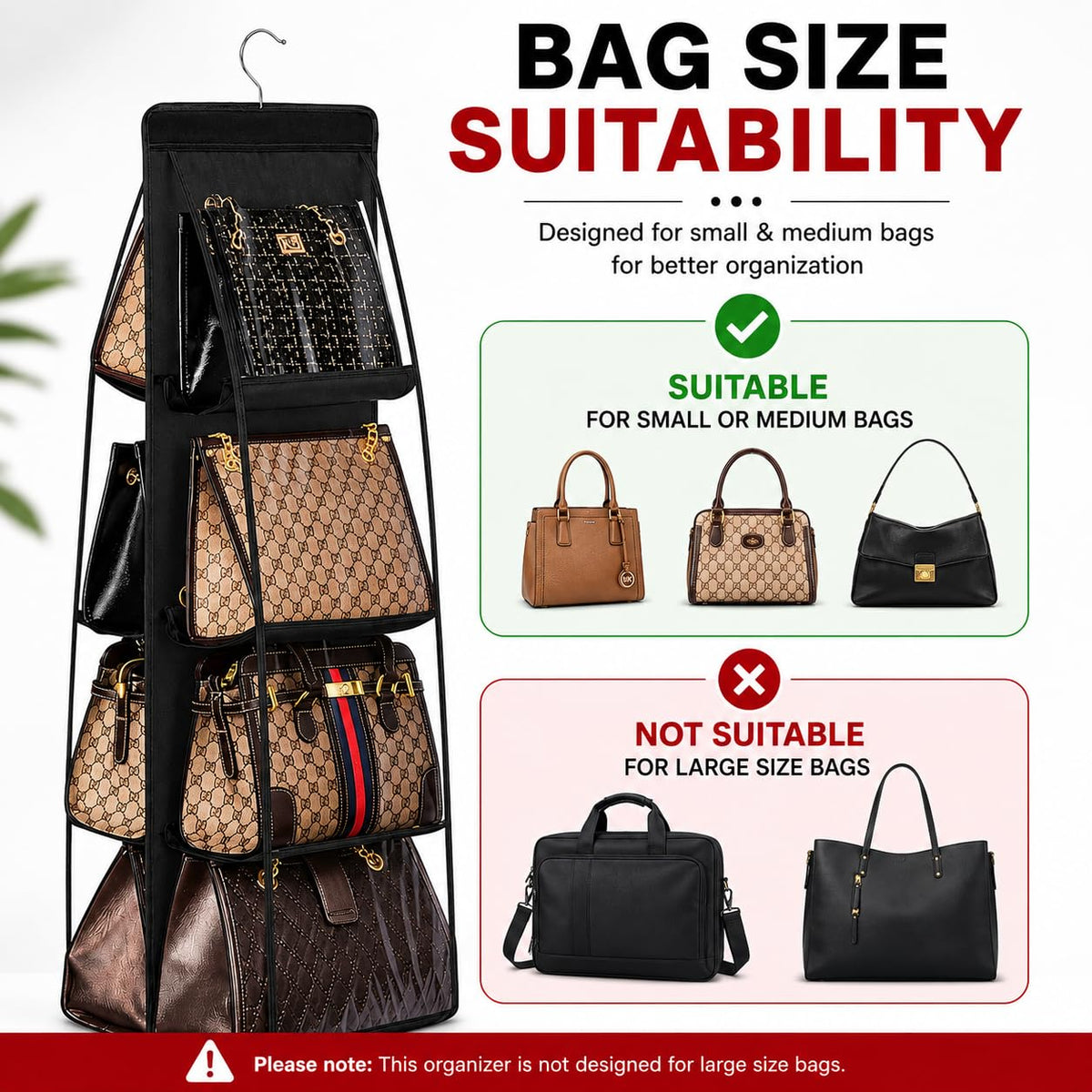 6-Pocket Hanging Dust-Proof Handbag Organizer