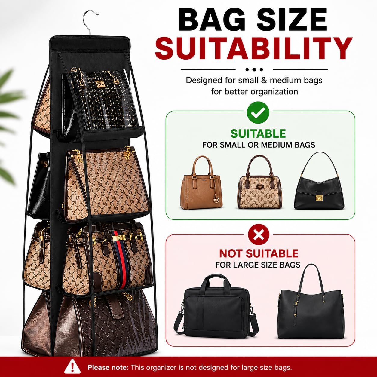 6-Pocket Hanging Dust-Proof Handbag Organizer