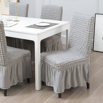 2025 Turkish Bubble Frill Chair Covers : Light Grey