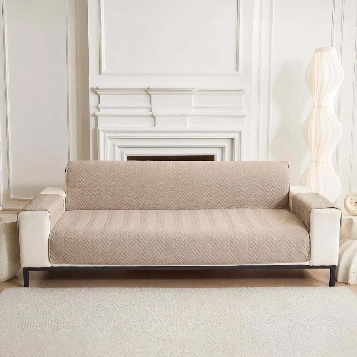 Non Slip Quilted Sofa Protector Mat With Strap
