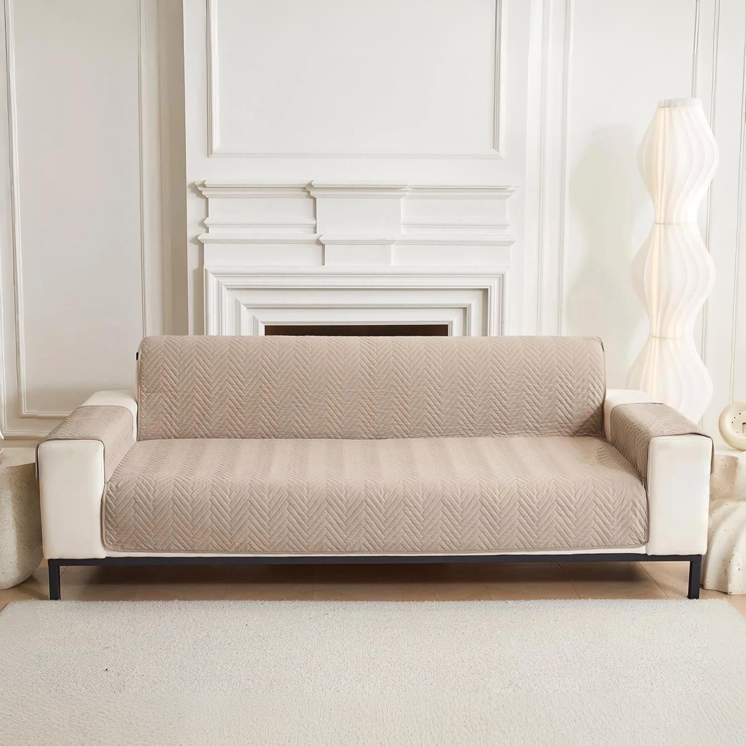 Non Slip Quilted Sofa Protector Mat With Strap