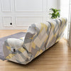 Premium Printed Recliner Sofa Cover : Yellow Curve