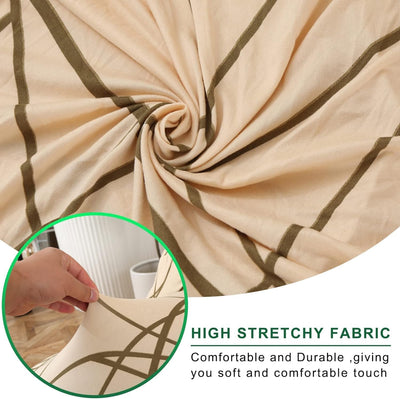 Premium Printed Recliner Sofa Cover : Beige Line