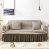 2025 Turkish Bubble Frill Sofa Covers : Beige Brown Stripe