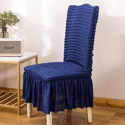 2025 Turkish Bubble Frill Chair Covers : Navy