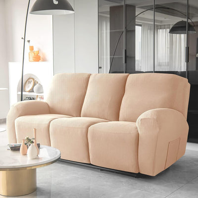 Premium Jacquard Recliner Sofa Cover : Beige