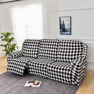 Premium Printed Recliner Sofa Cover : Maze Black