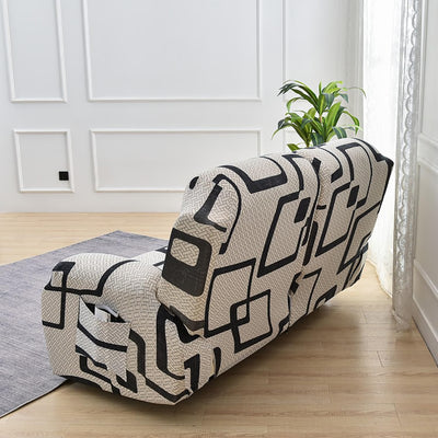 Premium Printed Recliner Sofa Cover : Luxe Monochrome