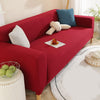 2024 L Shape Polar Fleece Sofa Cover : Maroon