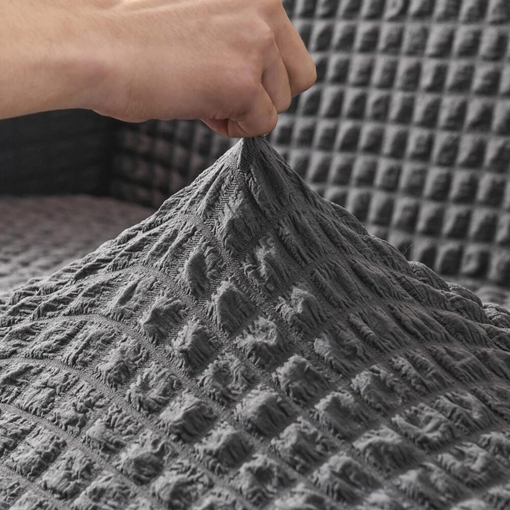 2026 Turkish Bubble Frill Sofa Covers : Dark Grey