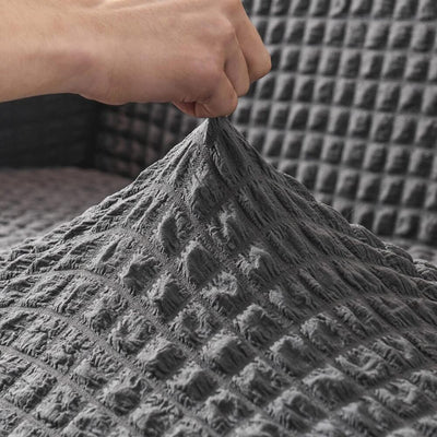 2025 L Shape Turkish Bubble Frill Sofa Covers : Dark Grey