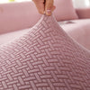 2025 L Shape Polar Fleece Sofa Cover : Pastel Pink
