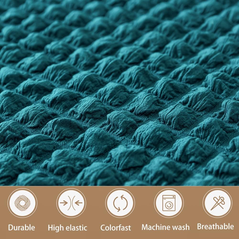 2026 L Shape Turkish Bubble Frill Sofa Covers : Teal