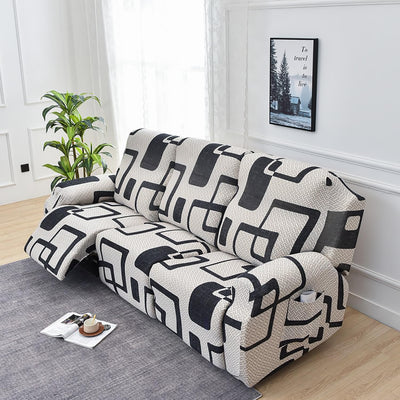 Premium Printed Recliner Sofa Cover : Luxe Monochrome