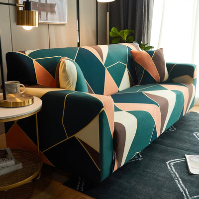 Trendize Exclusive Stretchable Sofa Cover - Peach Prism