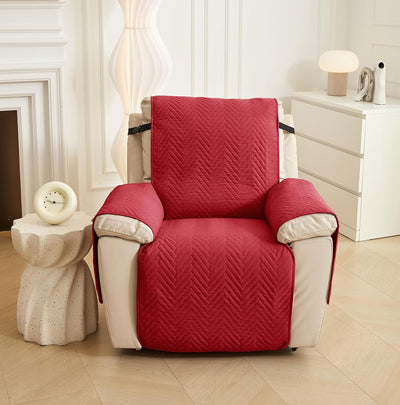 NON SLIP QUILTED SOFA PROTECTOR MAT - PLAIN MAROON