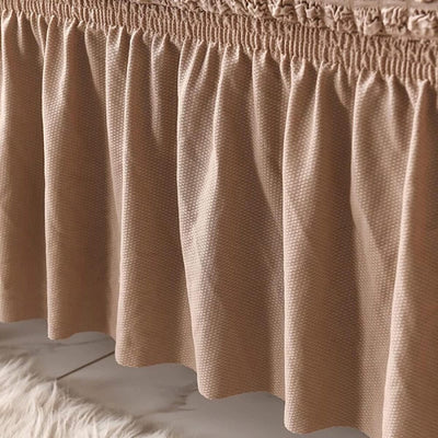 2025 Turkish Bubble Frill Sofa Covers : Light Brown
