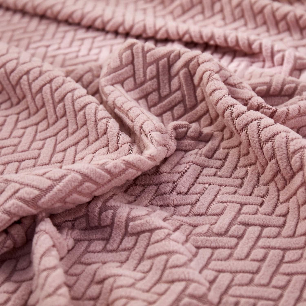 2026 Polar Fleece Sofa Cover : Pastel Pink