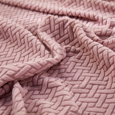 2024 Polar Fleece Sofa Cover : Pastel Pink