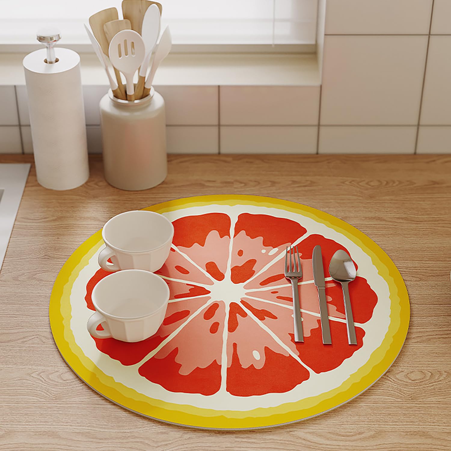 Printed Dish Drying Mat - Absorbent Drying Pad