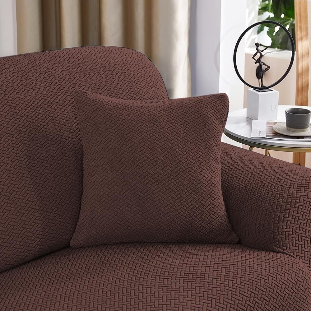2026 Polar Fleece Sofa Cover : Brown