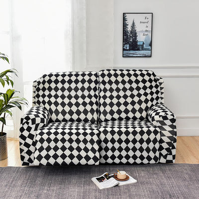 Premium Printed Recliner Sofa Cover : Maze Black