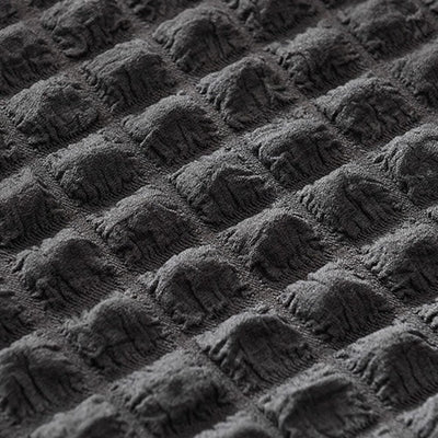 2025 L Shape Turkish Bubble Frill Sofa Covers : Dark Grey