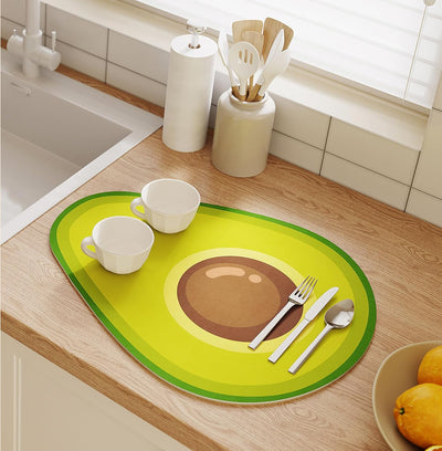 Printed Dish Drying Mat - Absorbent Drying Pad