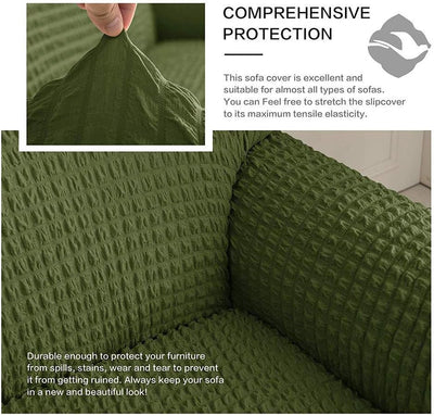 2026 Turkish Bubble Frill Sofa Covers : Olive