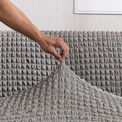 2026 Turkish Bubble Frill Sofa Covers : Light Grey