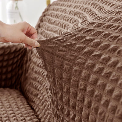 2025 Turkish Bubble Frill Sofa Covers : Light Brown