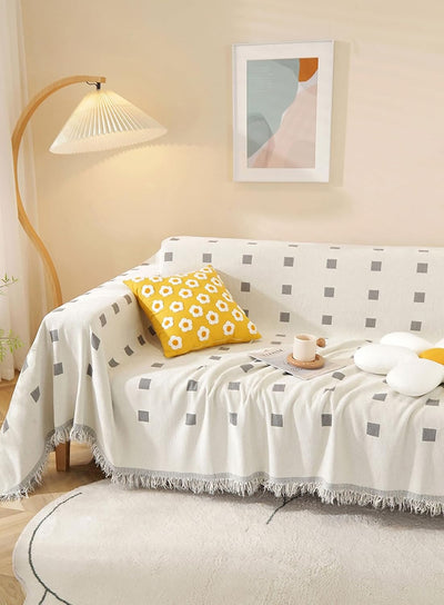 Premium Double Sided Chenille Sofa Covers - Grey Mosaic