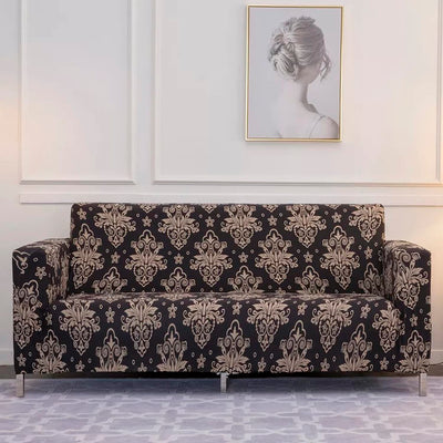Trendize Exclusive Stretchable Sofa Cover - Black Brocade
